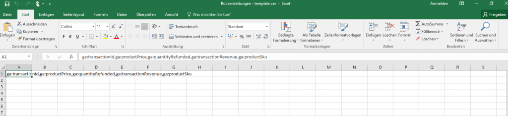 Data Import CSV Datei