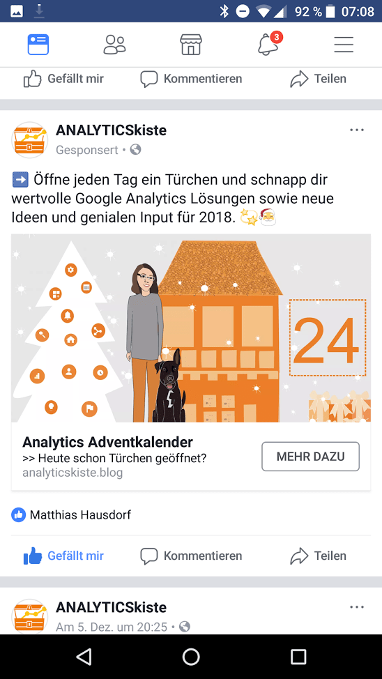 Facebook Werbeanzeige