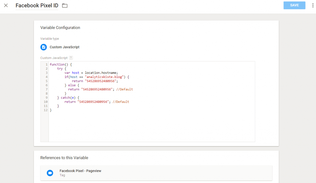 GTM - Facebook ID Variable