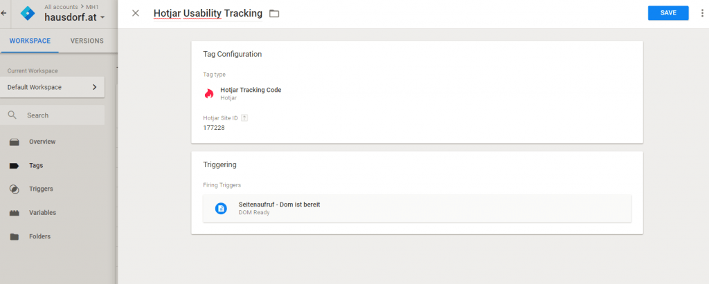 GTM Hotjar Tracking Tag