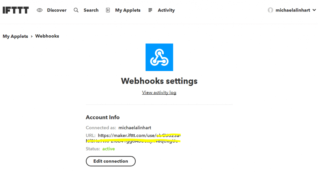 ifttt key