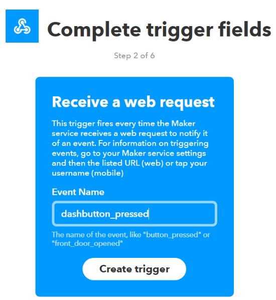 ifttt webhooks create trigger